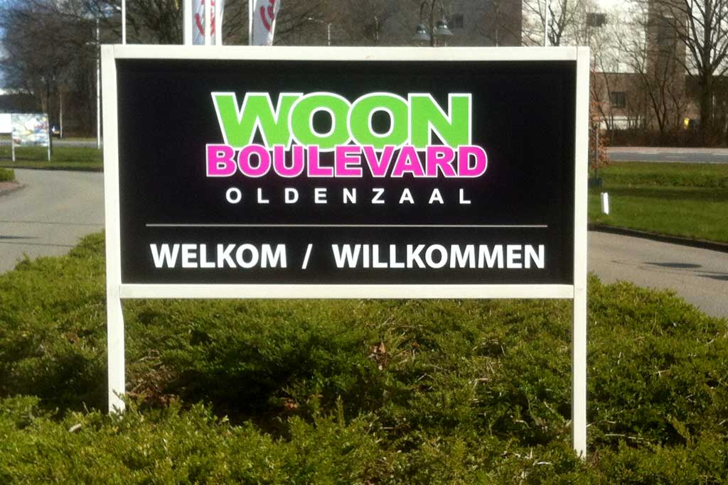 Reclame bord - Woonboulevard Oldenzaal
